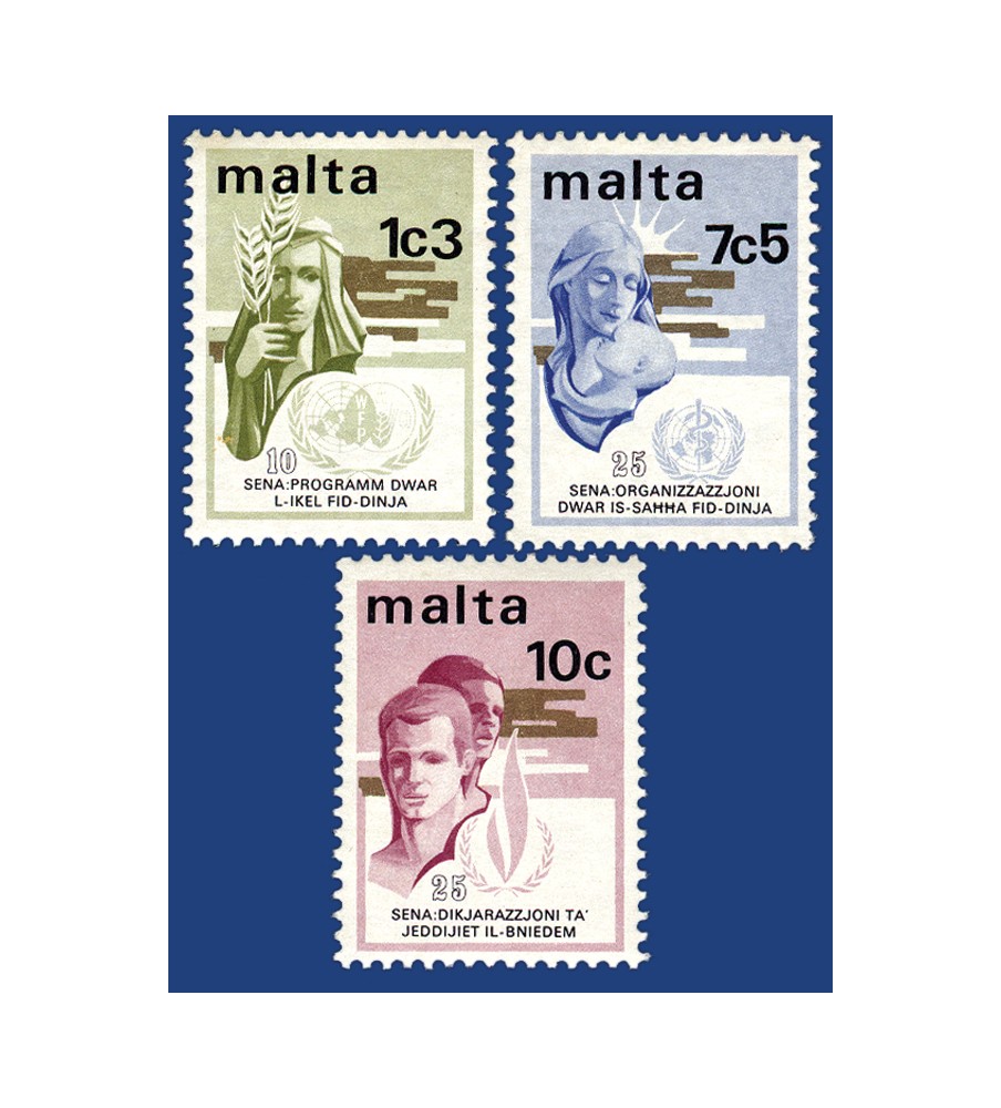 1973 Oct 06 MALTA STAMPS INTERNATIONAL ANNIVERSARIES