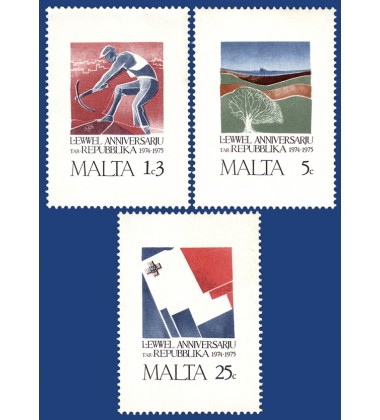 MALTA STAMPS 1ST ANNIVERSARY OF THE REPUBLIC