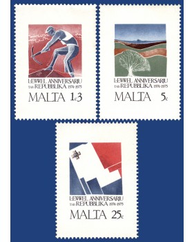 MALTA STAMPS 1ST ANNIVERSARY OF THE REPUBLIC