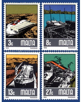 MALTA STAMPS SHIP BUILDING & SHIP REPAIRING