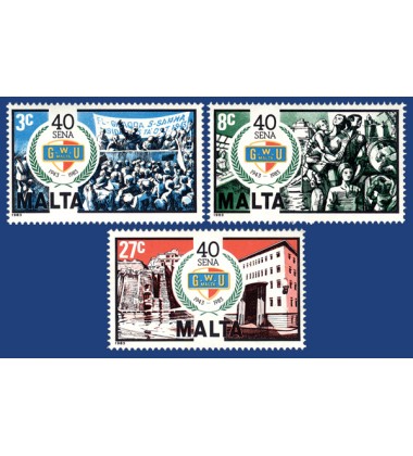 MALTA STAMPS 40TH ANN OF THE GENERAL WORKERS UNION