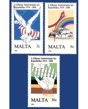 MALTA STAMPS 10TH ANNIVERSARY OF THE REPUBLIC OF MALTA