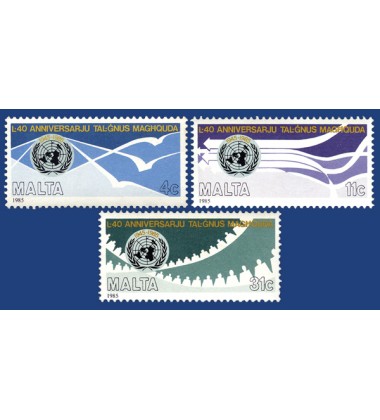 MALTA STAMPS 40TH ANNIVERSARY OF THE UNITED NATIONS
