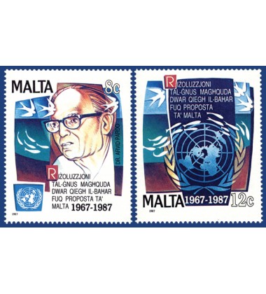 MALTA STAMPS 20TH ANN OF THE U.N. RESOLUTION OF THE SEABED