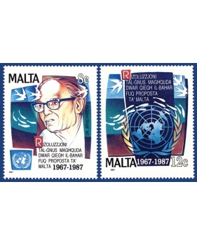 MALTA STAMPS 20TH ANN OF THE U.N. RESOLUTION OF THE SEABED