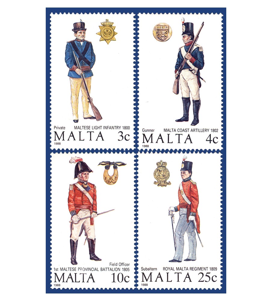 1988 Jul 23 MALTA STAMPS MALTESE UNIFORMS 2ND SERIES