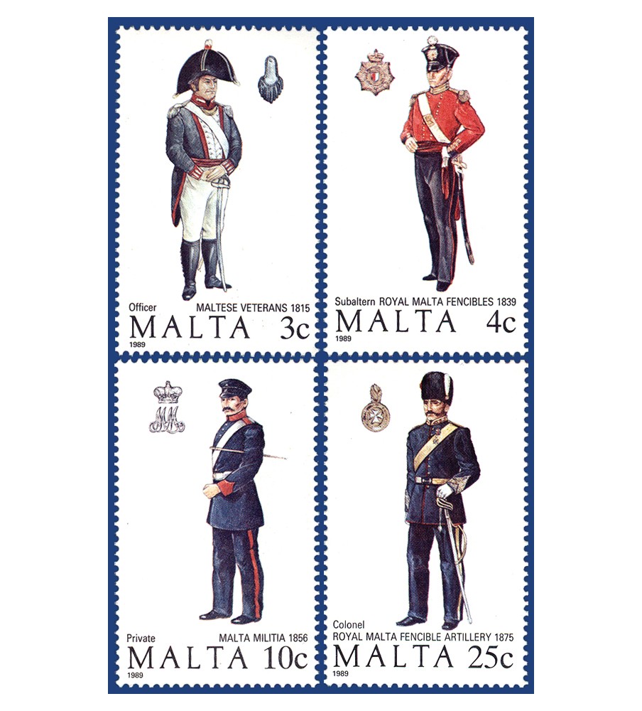 1989 Jun 24 MALTA STAMPS MALTESE UNIFORMS 3RD SERIES