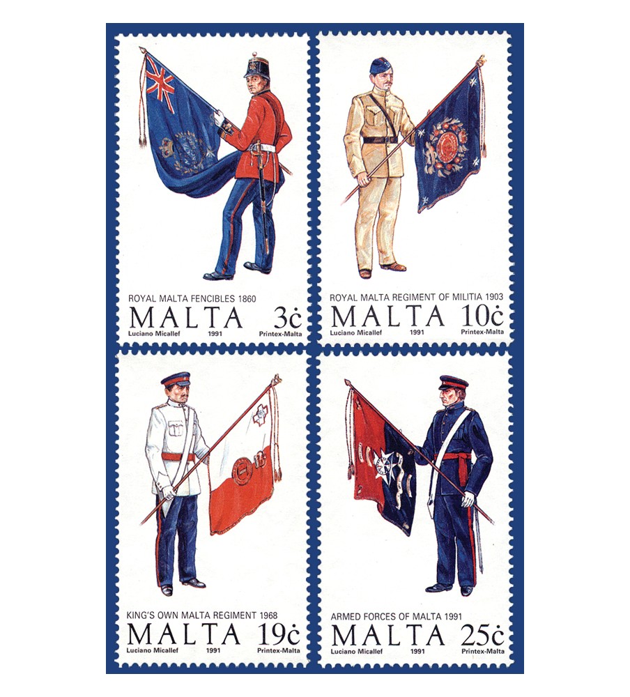 1991 Aug 13 MALTA STAMPS MALTESE UNIFORMS 5TH SERIES