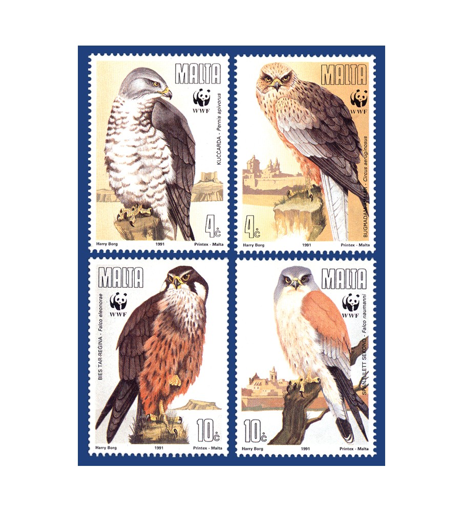 1991 Oct 03  MALTA STAMPS WORLD WILD FUND FOR NATURE