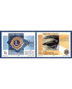 MALTA STAMPS 75TH ANNIVERSARY LIONS INTERNATIONAL