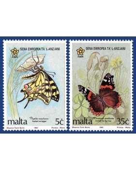 MALTA STAMPS EUROPEAN YEAR OF THE ELDERLY