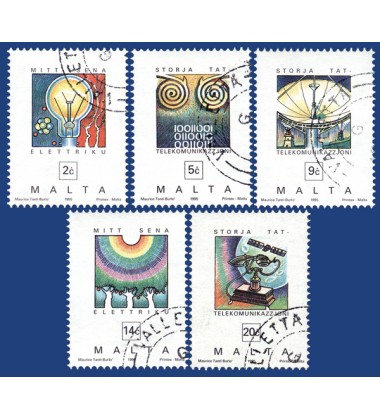 MALTA STAMPS HISTORY OF TELECOMMUNICATIONS & ELECTRICITY