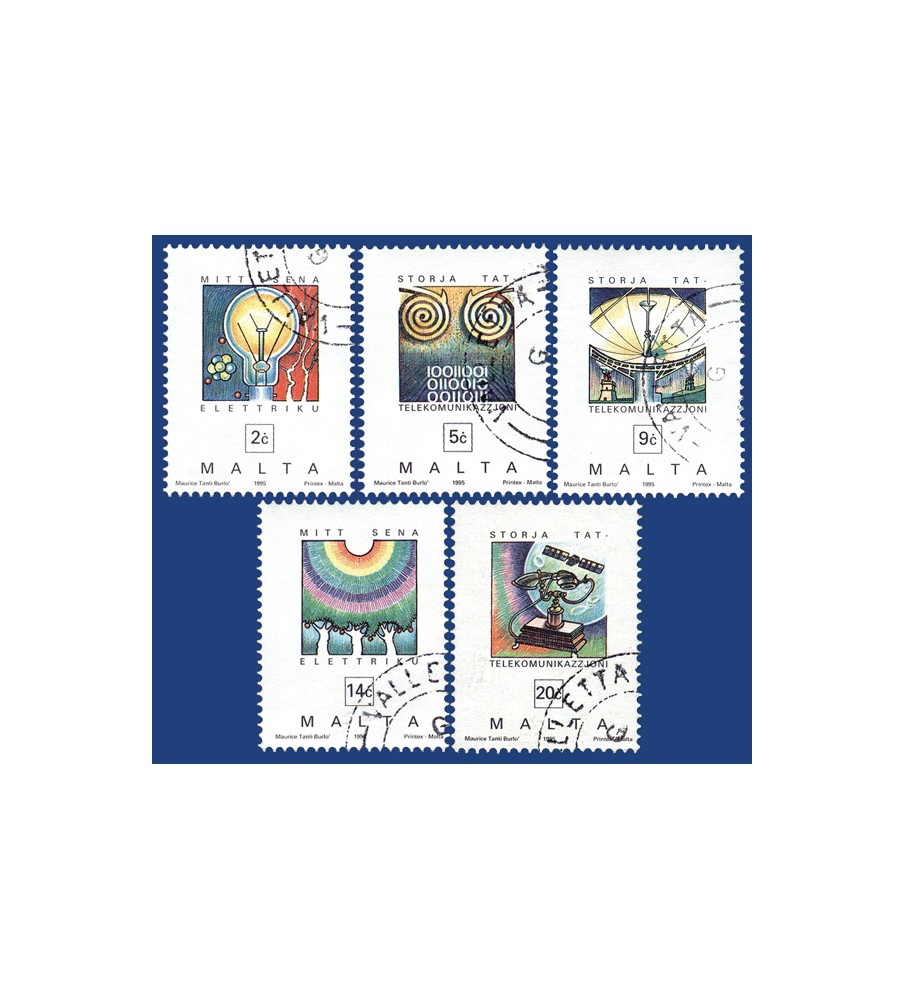 1995 Jun 15 MALTA STAMPS HISTORY OF TELECOMMUNICATIONS & ELECTRICITY