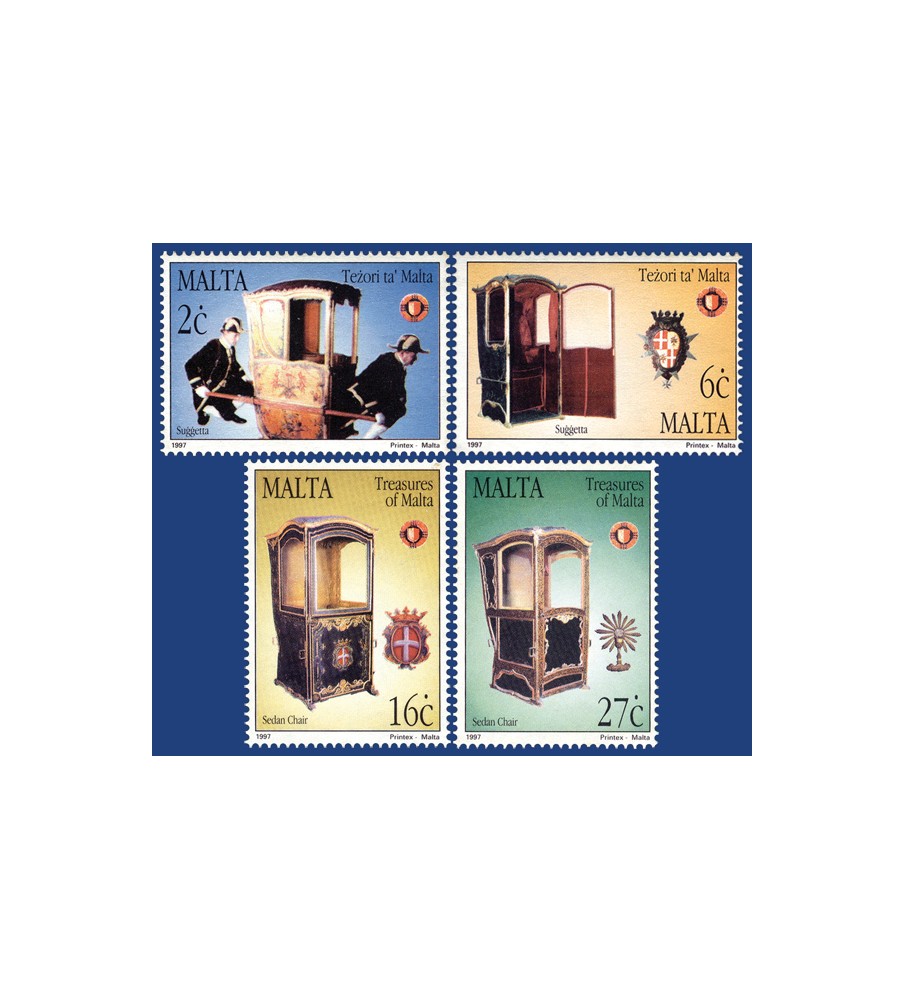 1997 Apr 11 MALTA STAMPS TREASURES OF MALTA - SEDAN CHAIRS