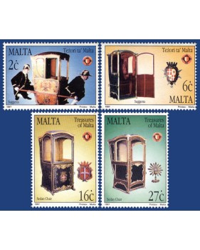 MALTA STAMPS TREASURES OF MALTA - SEDAN CHAIRS