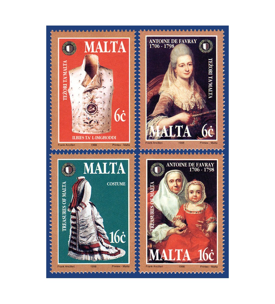 1998 Feb 26 MALTA STAMPS TREASURES OF MALTA - MALTESE COSTUMES