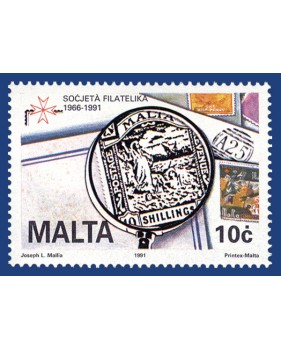 MALTA STAMPS 25TH ANNIVERSARY - THE PHILATELIC SOCIETY