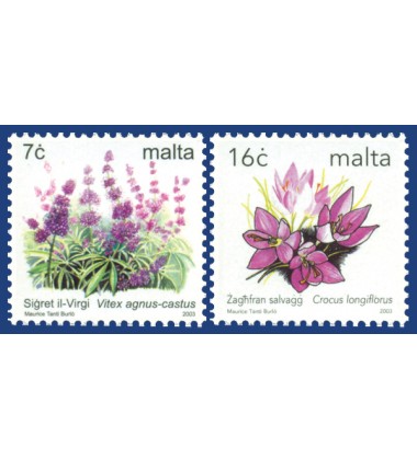 MALTA STAMPS DEFINITIVE FLOWERS PARTIALLY IMPERFORATED, SELF ADHESIVE