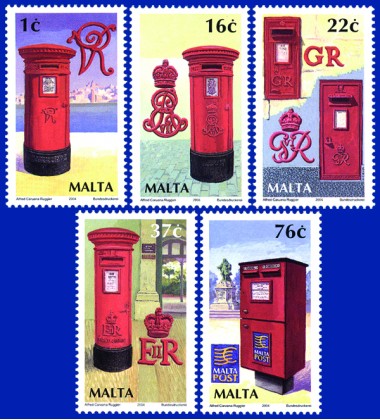 MALTA STAMPS LETTER BOXES