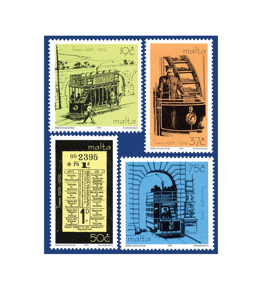 2004 Jul 14 MALTA STAMPS TRAMS