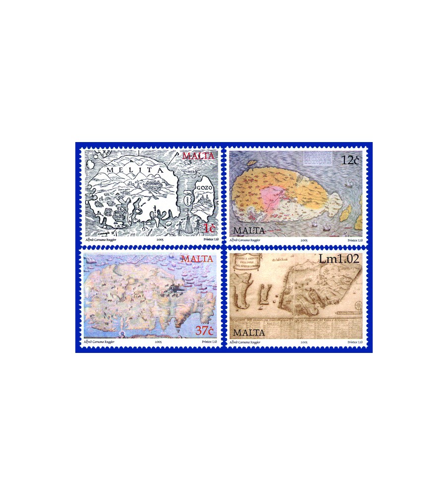 2005 Jan 19 MALTA STAMPS OLD MAPS OF MALTA