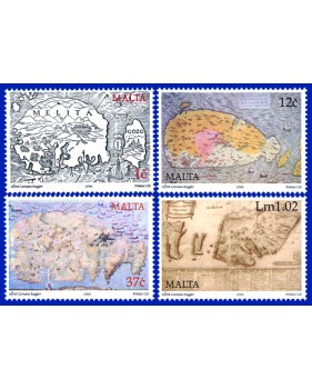 MALTA STAMPS OLD MAPS OF MALTA