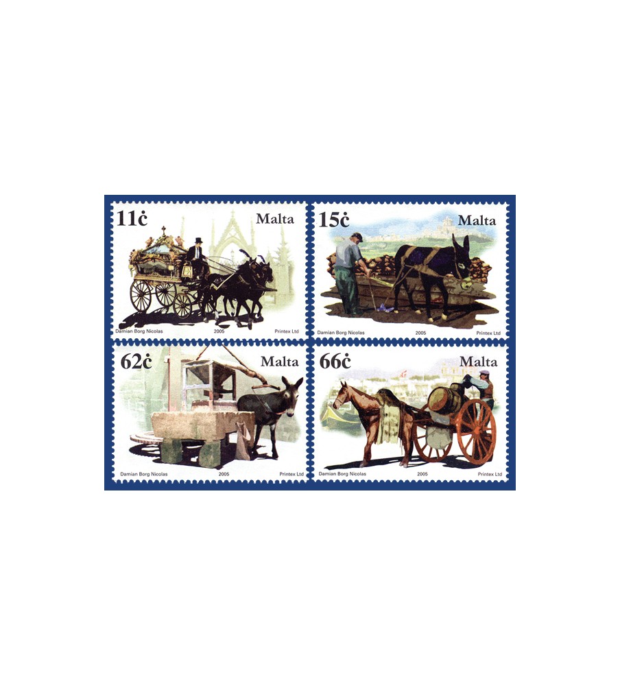 2005 Aug 19 MALTA STAMPS EQUINES