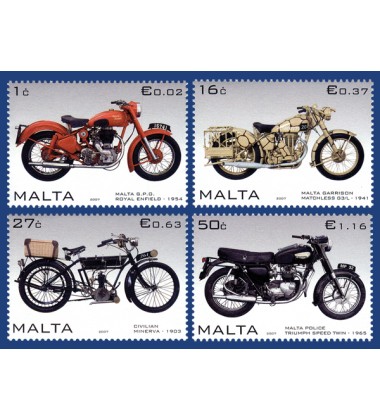 MALTA STAMPS MOTORCYCLES