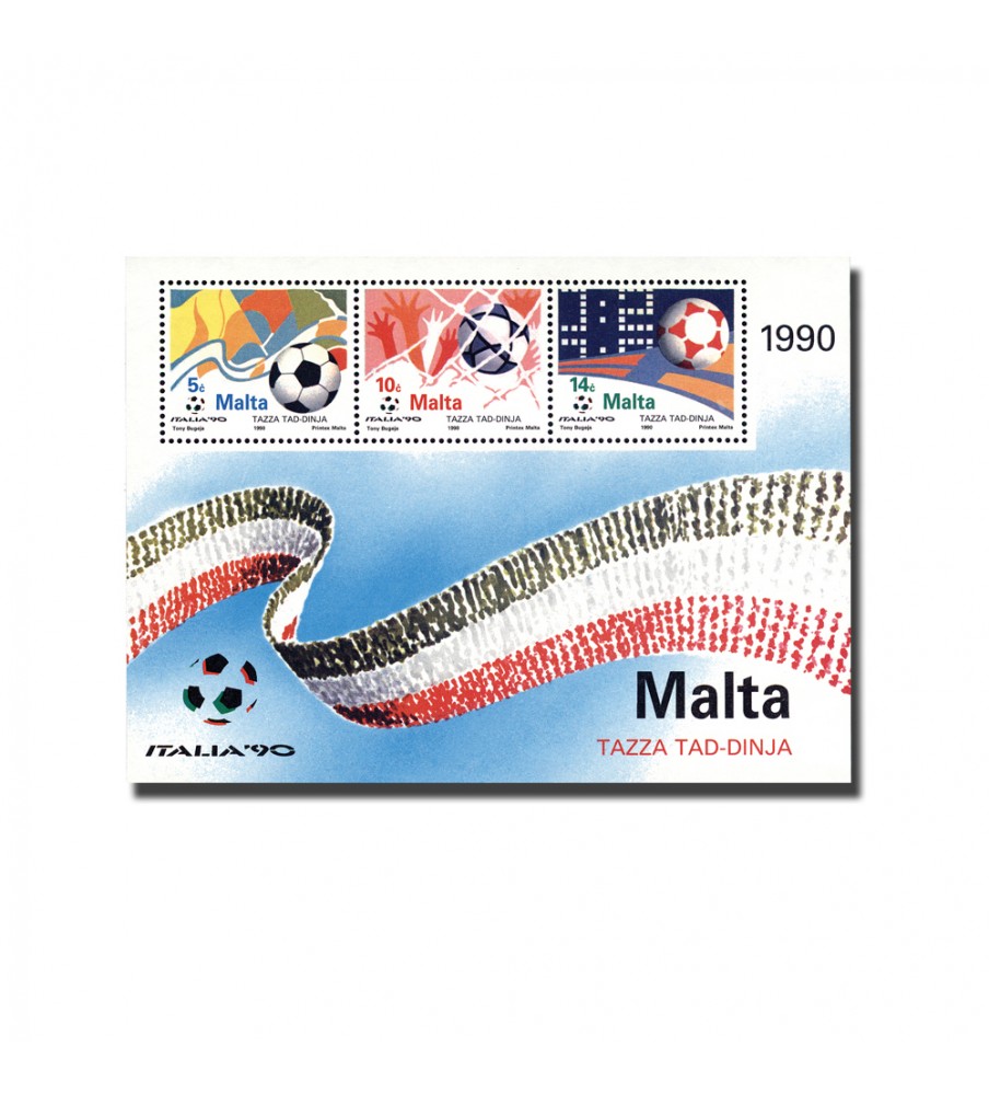 1990 Jun 08 MALTA MINIATURE SHEET WORLD CUP - ITALY 1990