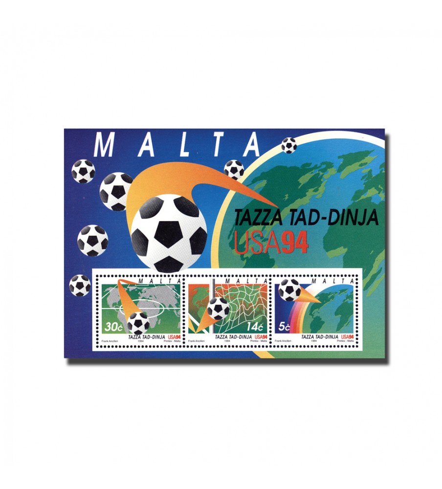 1994 Jun 09  MALTA MINIATURE SHEET WORLD CUP - USA 1994