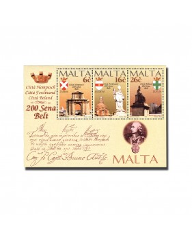 MALTA MINIATURE SHEET MALTESE CITIES 1797-1997