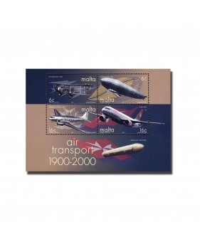 MALTA MINIATURE SHEET AIR TRANSPORT 1900-2000