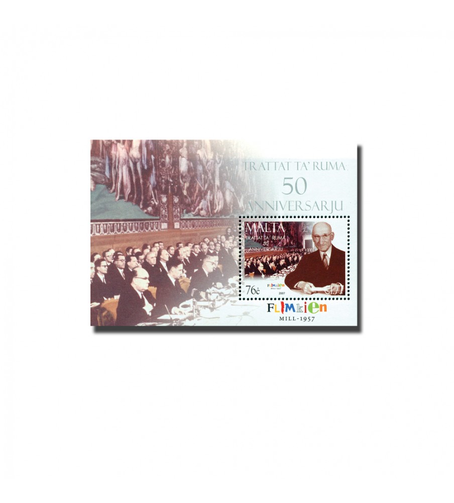 2007 Dec 29 MALTA MINIATURE SHEET 50TH ANNIVERSARY TREATY OF ROME