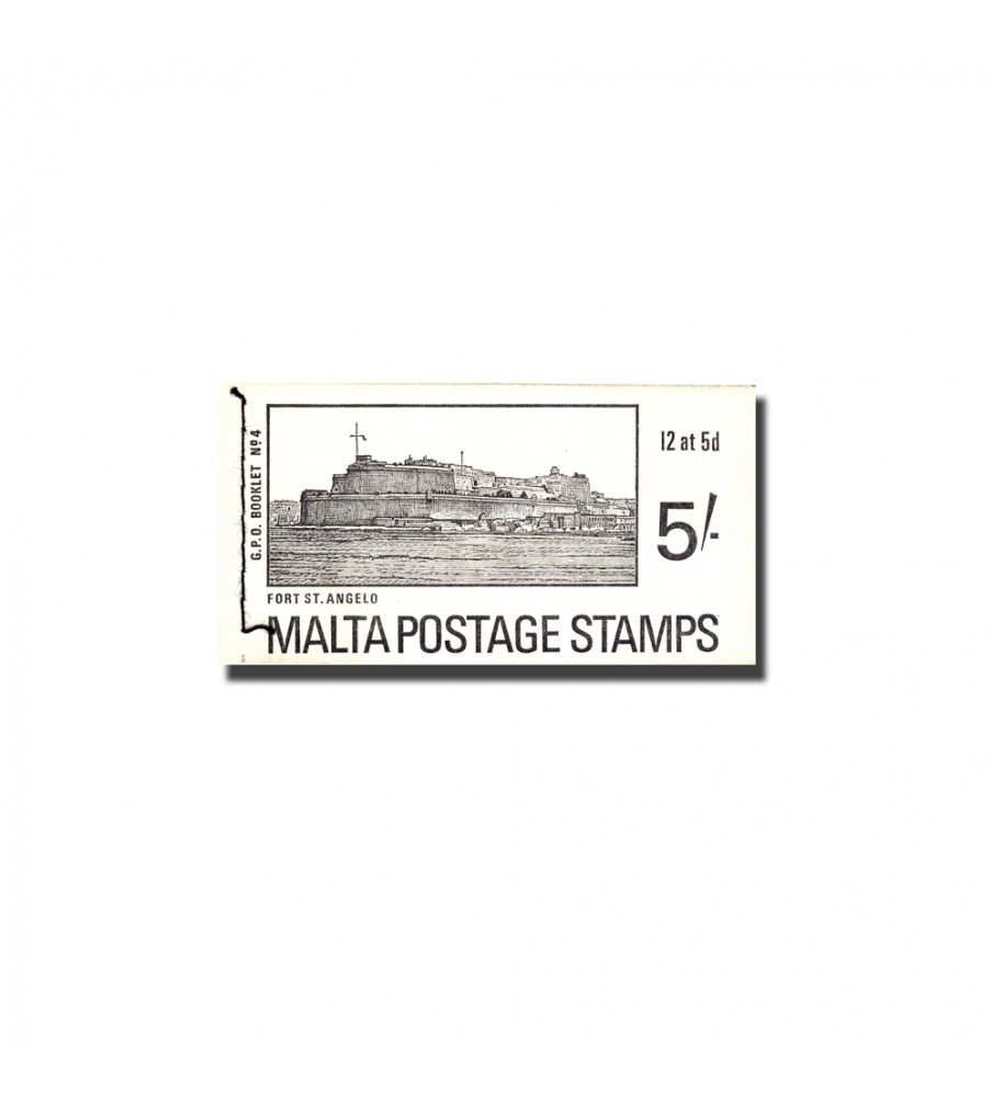 1971 Jul 03 Malta Stamp Booklets White Cover 2 Panes of 5d (panes of 6)