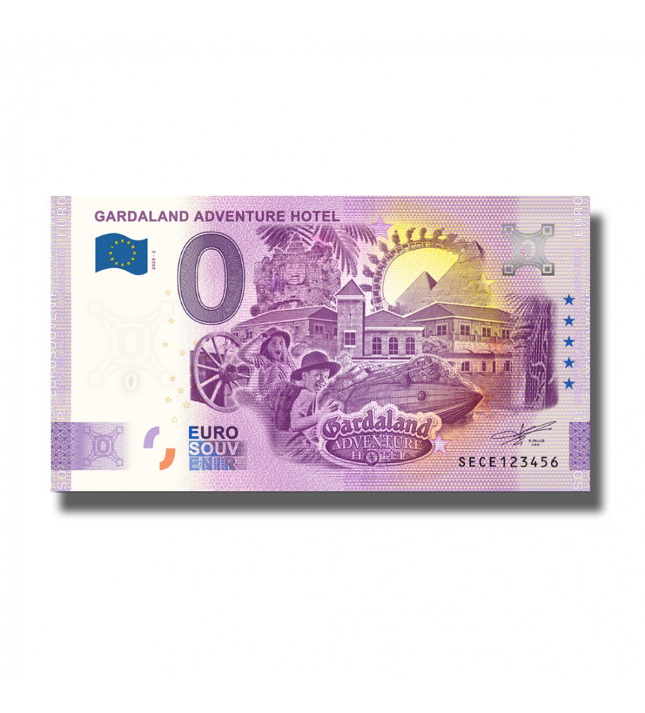 0 Euro Souvenir Banknote Gardaland Adventure Hotel Italy Sece 2020-2