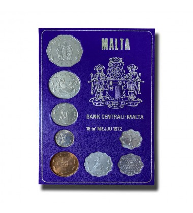 1972 MALTA DECIMAL COIN SET UNCIRCULATED COPPER NICKEL