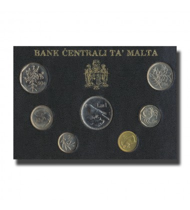 1995 MALTA DECIMAL COIN SET BRILLIANT UNCIRCULATED COPPER NICKEL