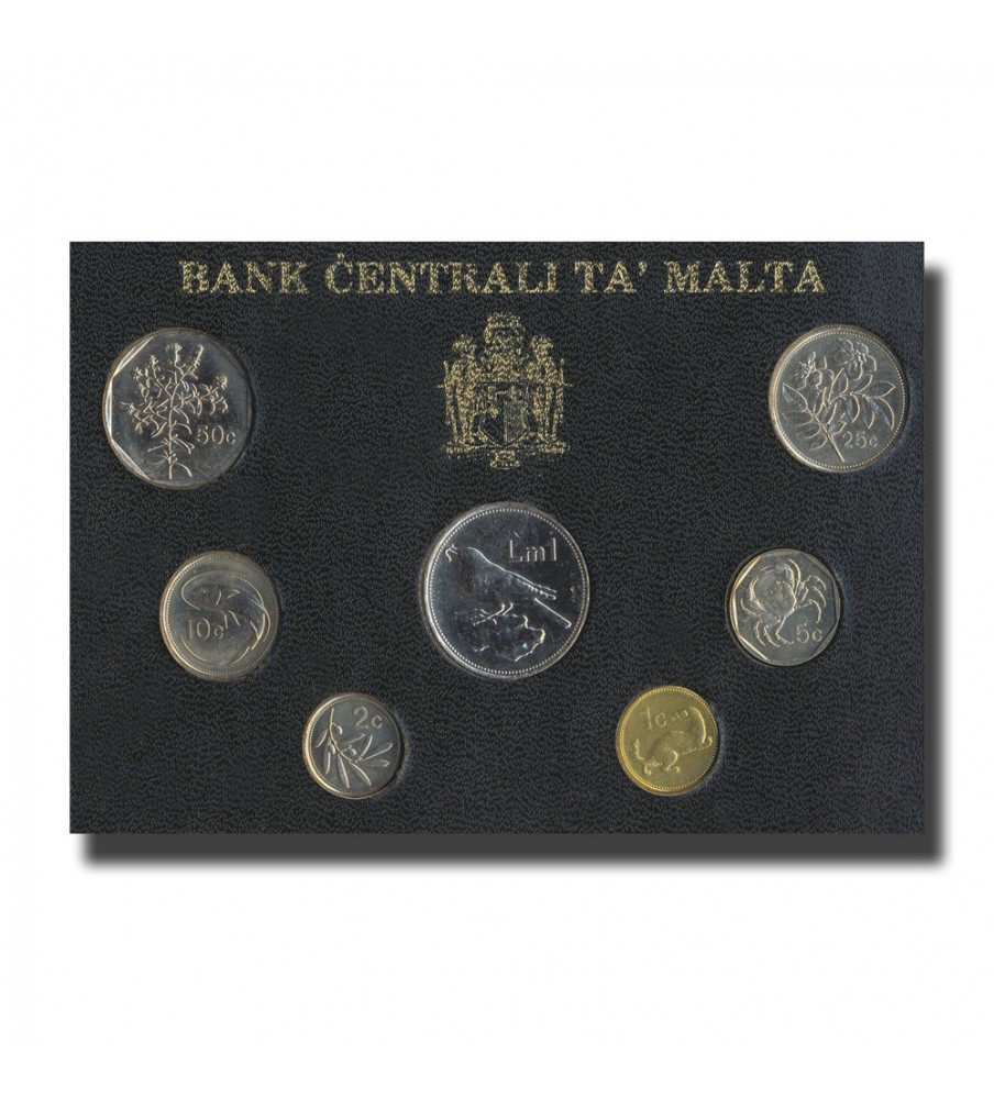 1995 MALTA DECIMAL COIN SET BRILLIANT UNCIRCULATED COPPER NICKEL