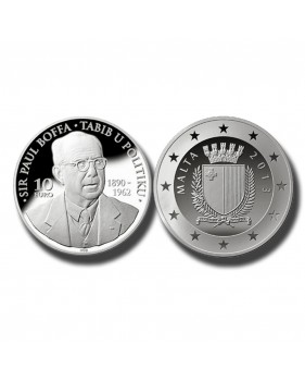 2013 MALTA - LM10 SIR PAUL BOFFA COMMEMORATIVE SILVER COIN PROOF SILVER