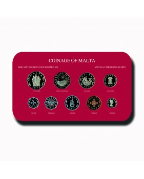 1977 MALTA DECIMAL COIN SET BRILLIANT UNCIRCULATED COPPER NICKEL