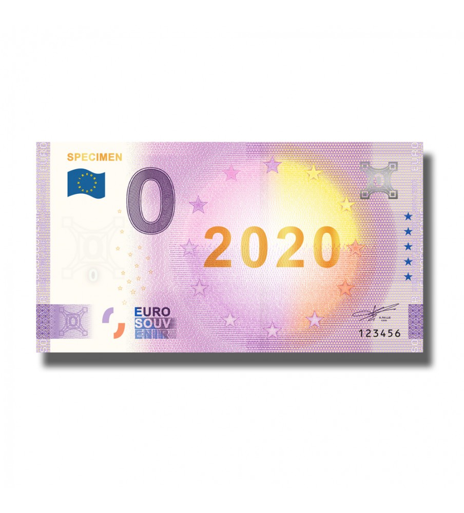 0 Euro Souvenir Banknote Specimen 2020 Gold Foil