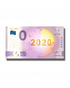 0 Euro Souvenir Banknote Specimen 2020 Gold Foil