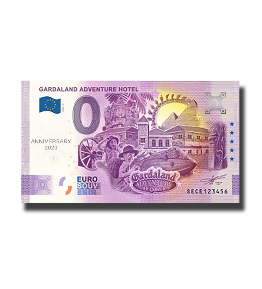 Anniversary 0 Euro Souvenir Banknote Gardaland Adventure Hotel Italy SECE 2020-2