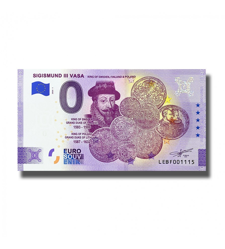0 Euro Souvenir Banknote SIGISMUND III VASA Finland LEBF 2020-1