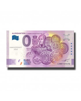 Anniversary 0 Euro Souvenir Banknote Aleksanteri I Finland LEBH 2020-1