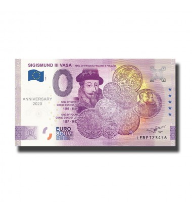 Anniversary 0 Euro Souvenir Banknote SIGISMUND III VASA Finland LEBF 2020-1