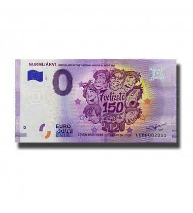 0 Euro Souvenir Banknote NURMIJARI - ALEKSIS KIVI Finland LEBB 2020-1