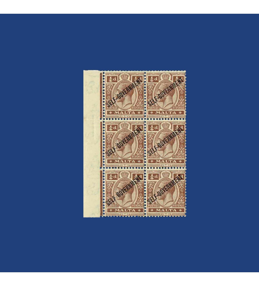 MALTA VARIETY STAMP KING GEORGE VI SELF - GOVERNMENT UNLISTED VARIETY