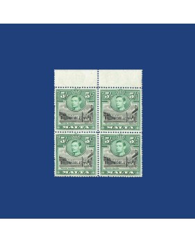 MALTA VARIETY STAMP KING GEORGE VI EXTRA SEMAPHORE UM BLOCK OF 4 SG23