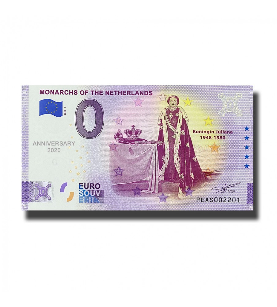 Anniversary 0 Euro Souvenir Banknote Monarchs Of The Netherlands Juliana Netherlands PEAS 2020-7